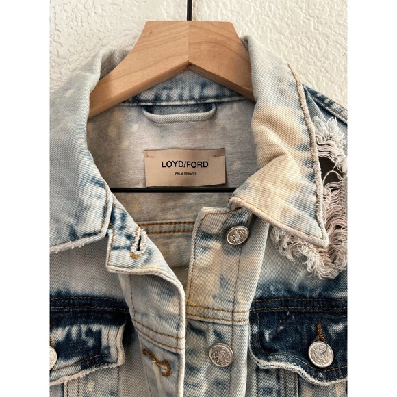 Loyd/Ford Distressed Acid Wash Sleeveless Denim Jacket - Size L - NWOT - Picture 4 of 6